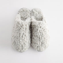 Load image into Gallery viewer, Grey Faux Fur Cosy Mule Slippers
