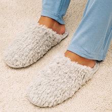 Load image into Gallery viewer, Grey Faux Fur Cosy Mule Slippers
