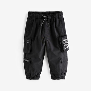 Black Multi Pocket Cargo Trousers (3mths-6yrs)