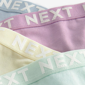 Pastel Colours High Leg Cotton Rich Logo Knickers 4 Pack