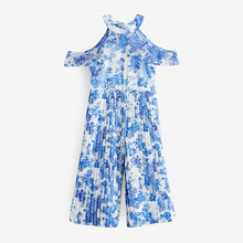 Load image into Gallery viewer, Blue Floral Pleated Jumpsuit (3-12yrs)
