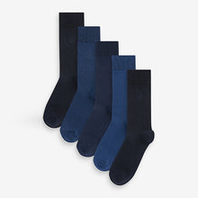 Load image into Gallery viewer, Blue /Navy Embroidered Socks
