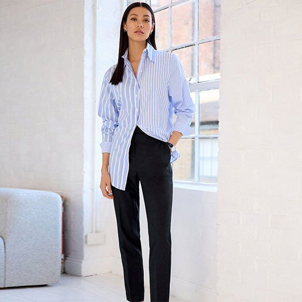 Navy Tailored Stretch Slim Trousers