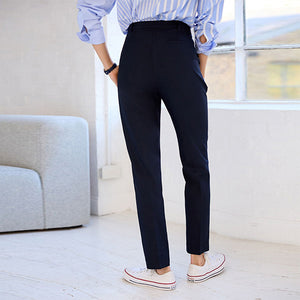 Navy Tailored Stretch Slim Trousers