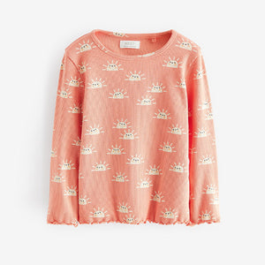 Pink Sun T-Shirt Cotton-Rich Long Sleeve Rib T-Shirt (3mths-6yrs)