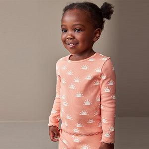 Pink Sun T-Shirt Cotton-Rich Long Sleeve Rib T-Shirt (3mths-6yrs)