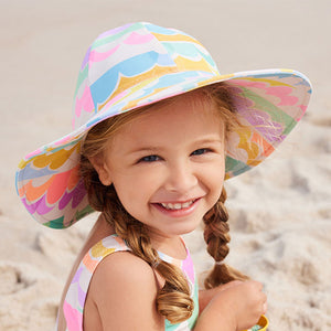 Multi Scallop Rainbow Swim Hat