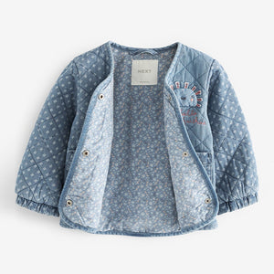 Mid Blue Denim Quilted Character Jacket (3mths-5-6yrs)