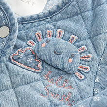 Load image into Gallery viewer, Mid Blue Denim Quilted Character Jacket (3mths-5-6yrs)
