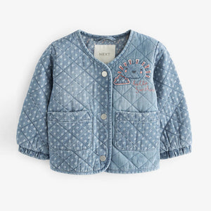 Mid Blue Denim Quilted Character Jacket (3mths-5-6yrs)