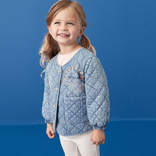 Load image into Gallery viewer, Mid Blue Denim Quilted Character Jacket (3mths-5-6yrs)
