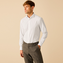 Load image into Gallery viewer, White Penny Collar Easy Care Single Cuff Smart Shirt
