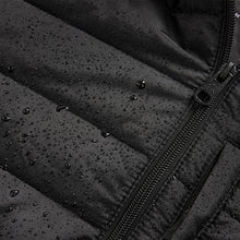 Load image into Gallery viewer, Black Shower Resistant Lightweight Hooded Puffer Coat Jacket
