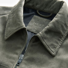 Load image into Gallery viewer, Green Faux Suede Collared Shacket

