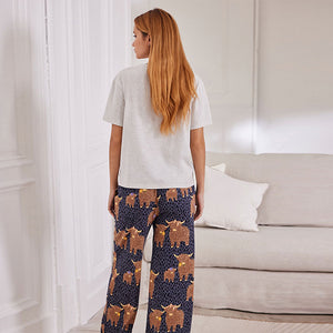 Ecru Hamish Short Sleeve 100% Cotton Pyjamas