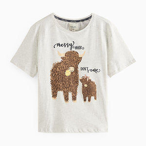 Ecru Hamish Short Sleeve 100% Cotton Pyjamas