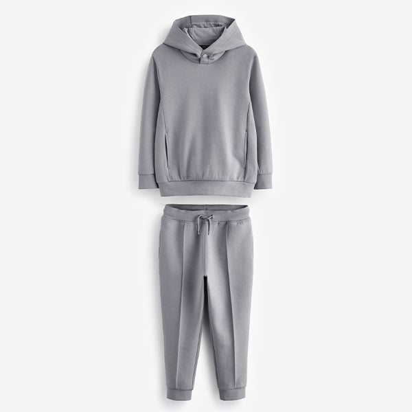 Grey 2pc Smart Hoodie & Jogger Set (4-12yrs)