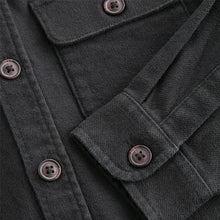 Load image into Gallery viewer, Black Plain 100% Cotton Overshirt (3-12yrs)
