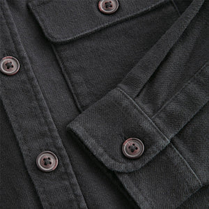 Black Plain 100% Cotton Overshirt (3-12yrs)