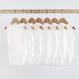 White Baby 7 Pack Vest Bodysuits (0mth-2yrs)
