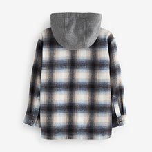 Load image into Gallery viewer, Mono Check Hooded Overshirt (3-12yrs)
