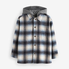 Load image into Gallery viewer, Mono Check Hooded Overshirt (3-12yrs)
