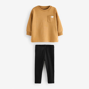 Ochre Yellow Long Sleeve Top and Leggings Set (6mths-6yrs)
