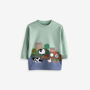 Green Farm 100% Cotton Long Sleeve Character T-Shirt (3mths-6yrs)