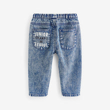 Load image into Gallery viewer, Blue Denim Pull On Badged 100% Cotton Jeans (3mths-6yrs)
