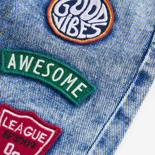Load image into Gallery viewer, Blue Denim Pull On Badged 100% Cotton Jeans (3mths-6yrs)
