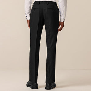 Black Slim Fit Textured Suit Trousers