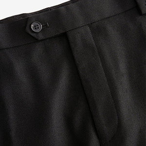 Black Slim Fit Textured Suit Trousers