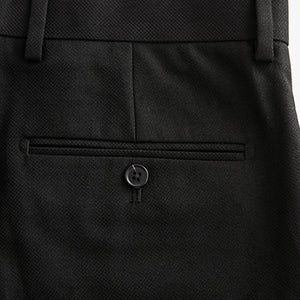 Black Slim Fit Textured Suit Trousers