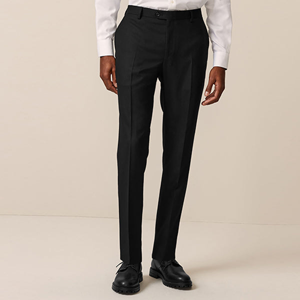 Black Slim Fit Textured Suit Trousers