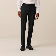 Load image into Gallery viewer, Black Slim Fit Textured Suit Trousers
