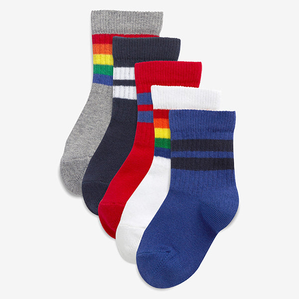 Bright 5 Pack Cotton Rich Sport Socks