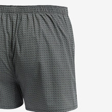 Load image into Gallery viewer, Black Check/Geo 4 pack Woven Pure 100% Cotton Boxers
