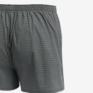 Black Check/Geo 4 pack Woven Pure 100% Cotton Boxers