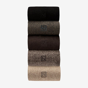 Neutral Marl 5 Pack Embroided Lasting Fresh Socks