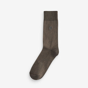 Neutral Marl 5 Pack Embroided Lasting Fresh Socks