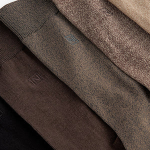 Neutral Marl 5 Pack Embroided Lasting Fresh Socks