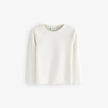 Load image into Gallery viewer, Ecru White Long Sleeve Rib T-Shirt (3mths-6yrs)
