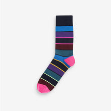 Load image into Gallery viewer, Blue Stripe Pattern Socks 5 Pack
