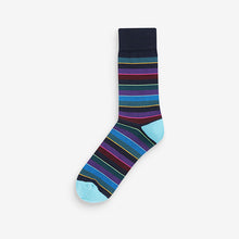 Load image into Gallery viewer, Blue Stripe Pattern Socks 5 Pack
