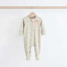 Load image into Gallery viewer, Multi Ladybird Baby Character Zip 100% Cotton Sleepsuits 3 Pack (0mths-18mths)
