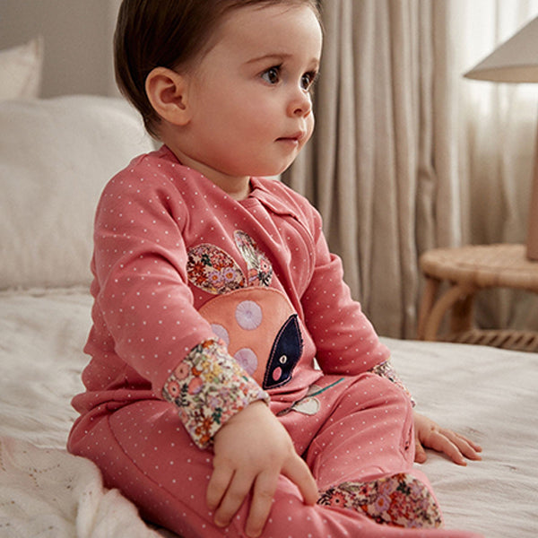 Multi Ladybird Baby Character Zip 100% Cotton Sleepsuits 3 Pack (0mths-18mths)