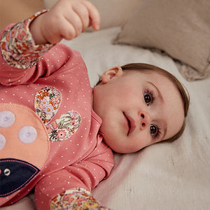 Multi Ladybird Baby Character Zip 100% Cotton Sleepsuits 3 Pack (0mths-18mths)