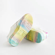 Load image into Gallery viewer, White Rainbow Beaded Chunky Lace-Up Trainers
