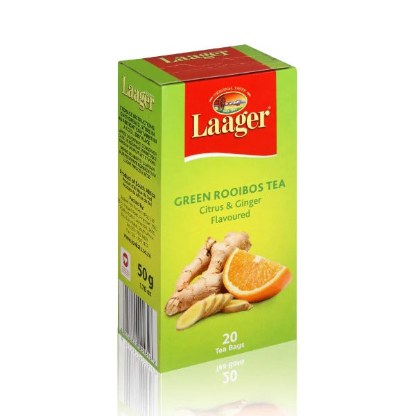 LAAGER GREEN ROOIBOS CITRUS & GINGER TEA 20'S