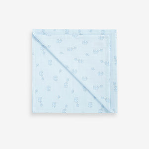 Blue Elephant Baby Muslin Cloths 4 Packs